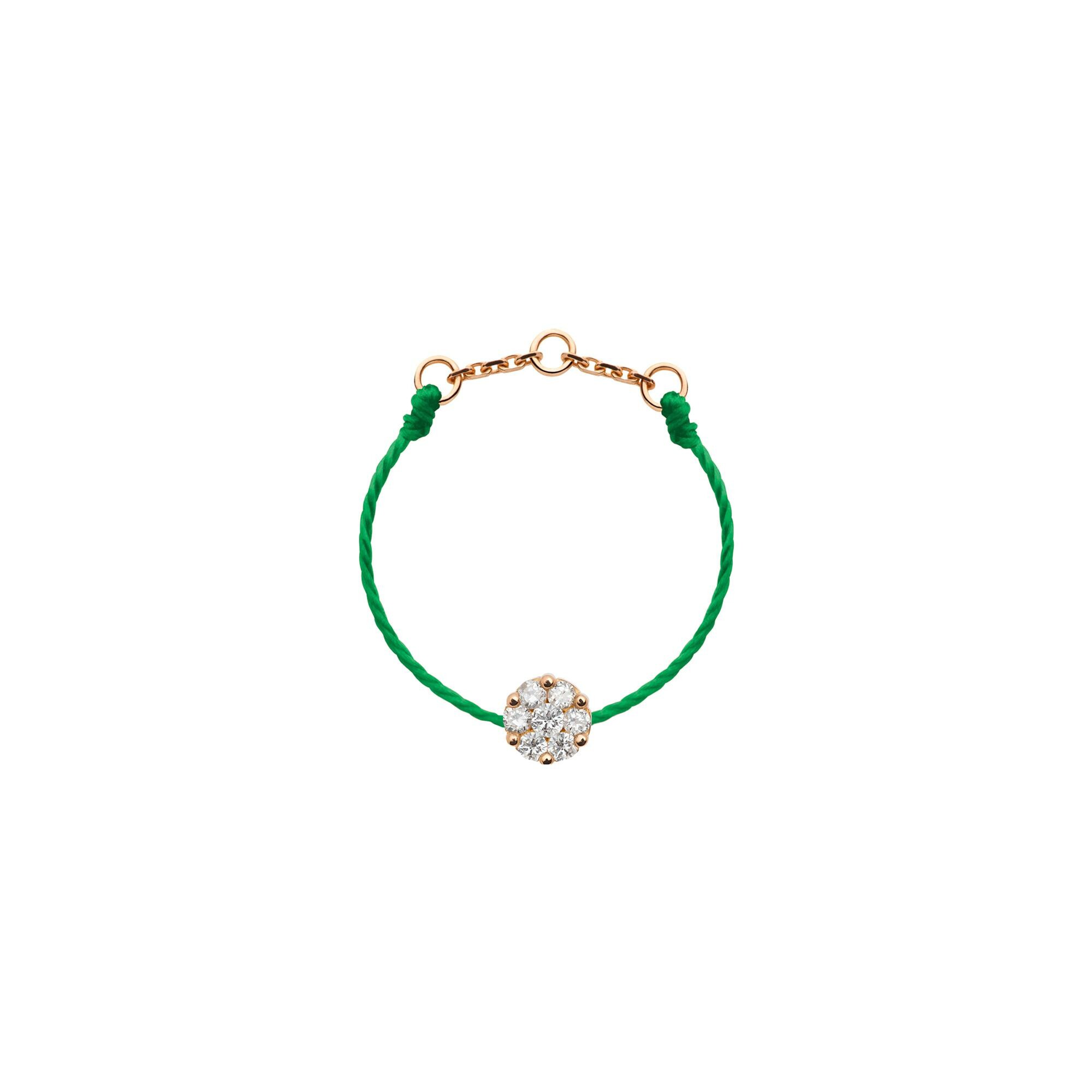 Bague RedLine Illusion fil émeraude avec diamant 0.05ct en serti invisible, or rose