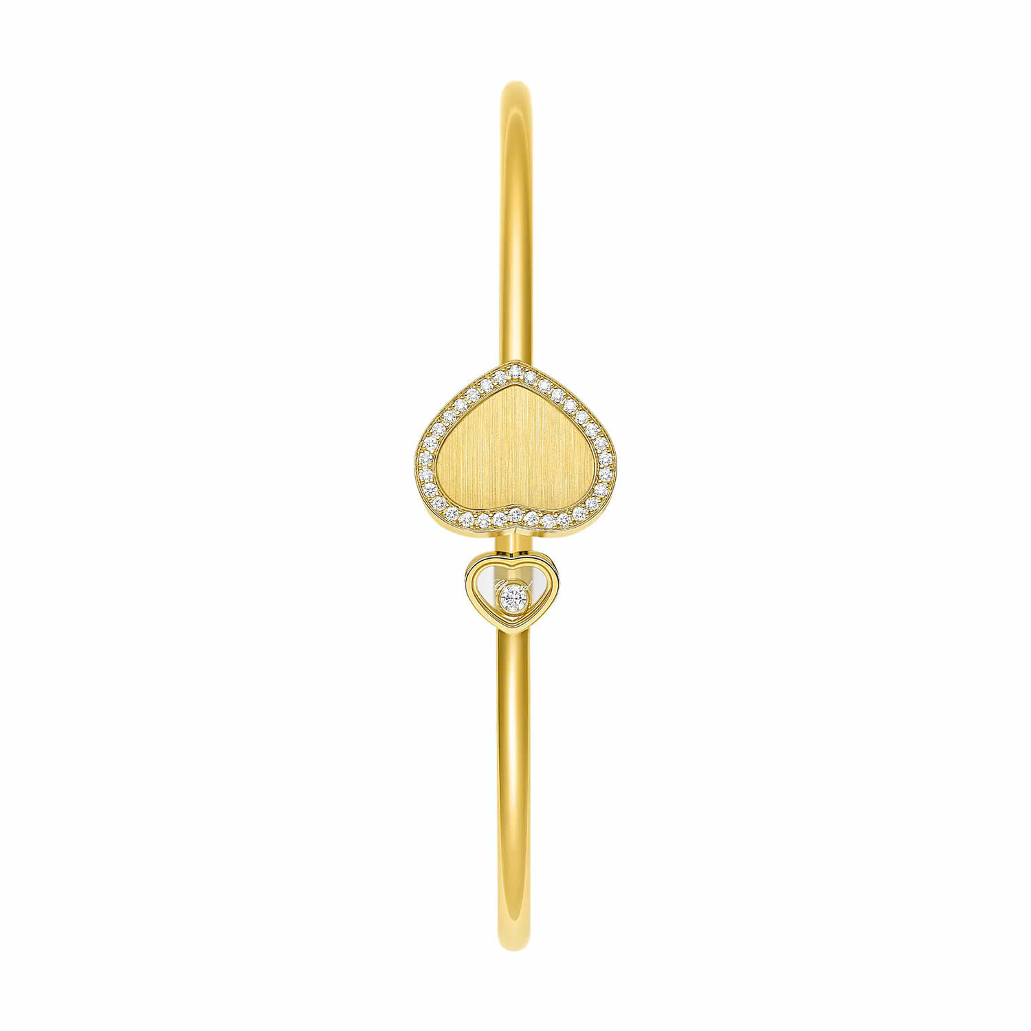 Chopard Happy Hearts Bangle Bracelet, yellow gold and diamonds (M) view 2