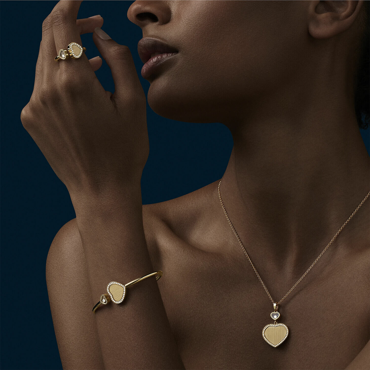 Chopard Happy Hearts Bangle Bracelet, yellow gold and diamonds (M) view 4