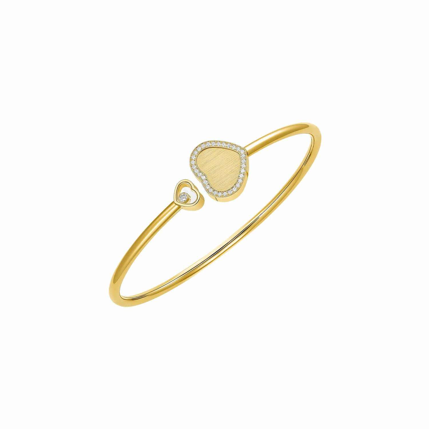 Chopard Happy Hearts Bangle Bracelet, yellow gold and diamonds (M) view 1