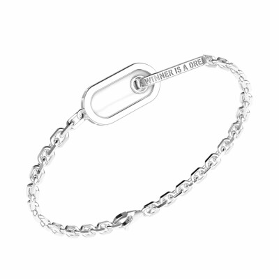 Bracelet Unknow Brand Dreamer en argent, agate blanche  et diamants vue 2