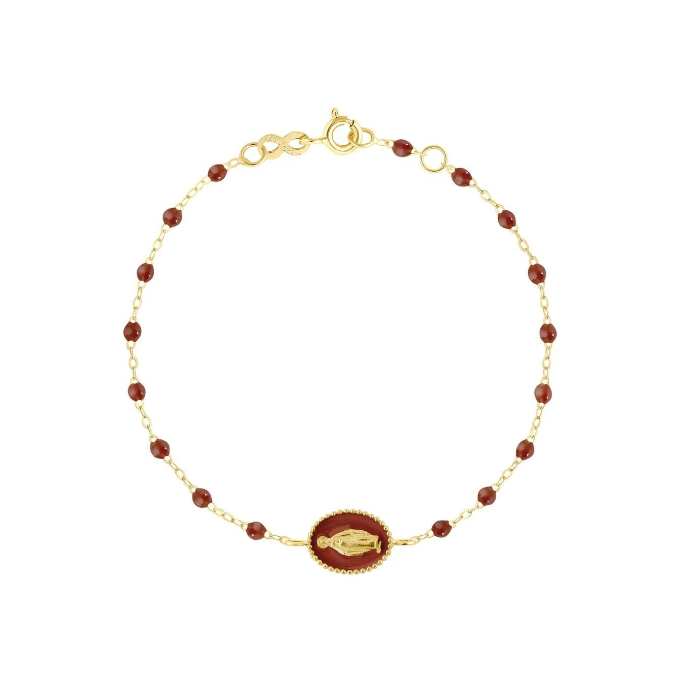 Bracelet Gigi Clozeau Madone en or jaune et résine moka, 17cm