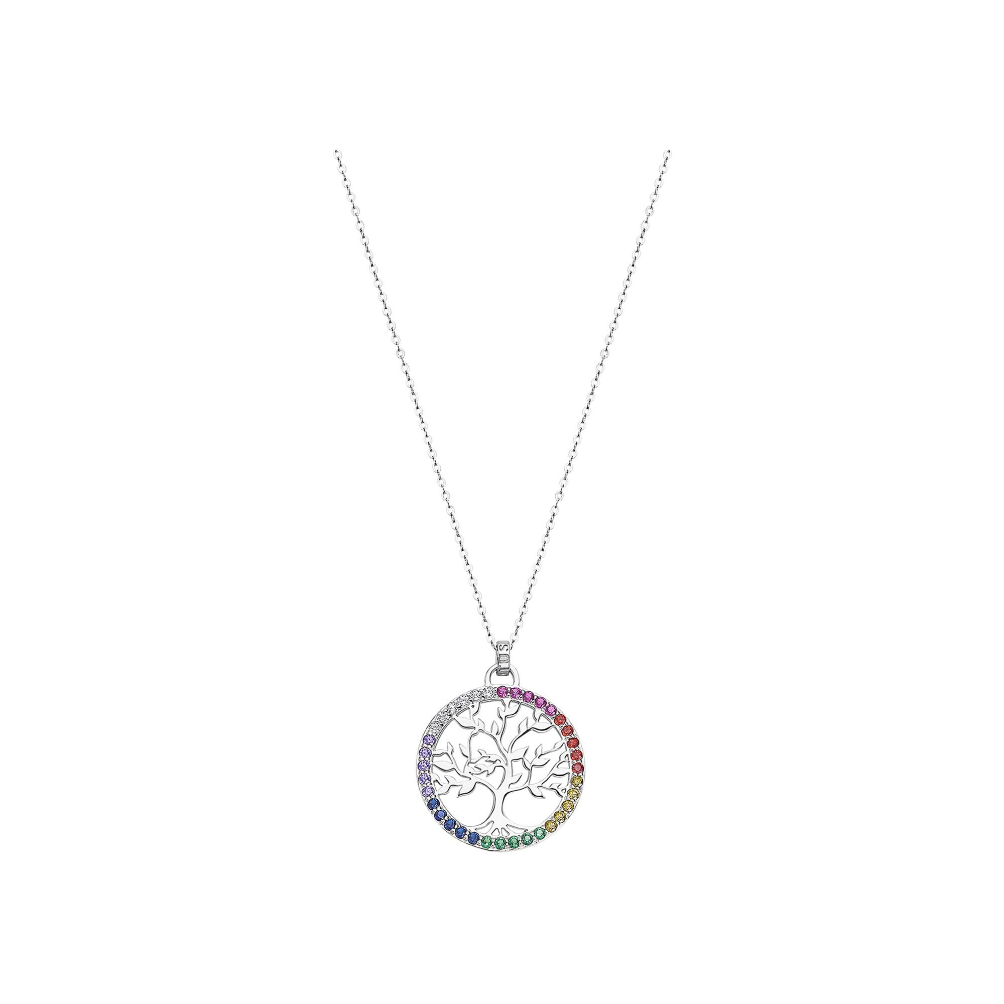 Collier Lotus Silver Rainbow Arbre De Vie en argent
