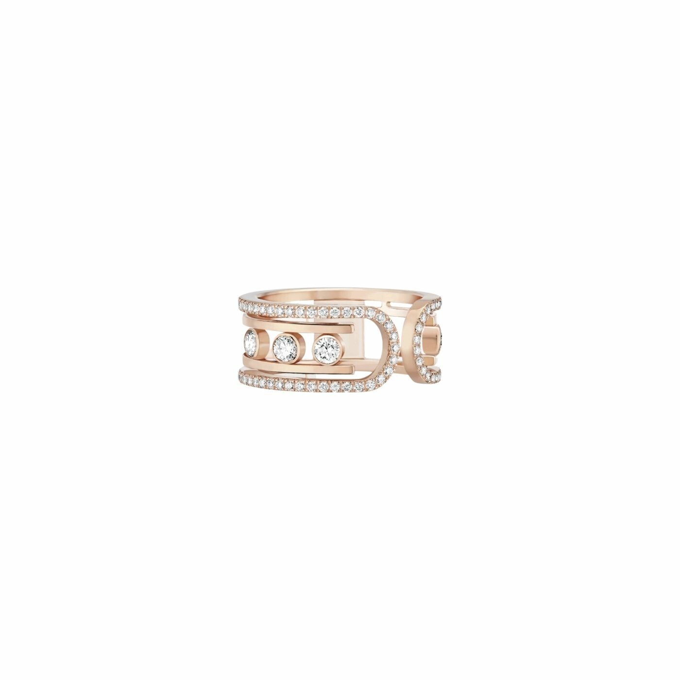 Purchase Messika Move 10th ring, pink gold, diamonds