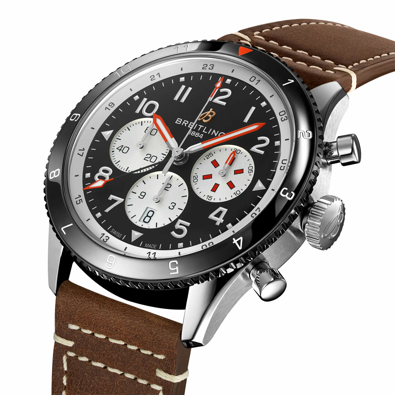 Lunette tournante et boîtier de la Breitling Classic AVI