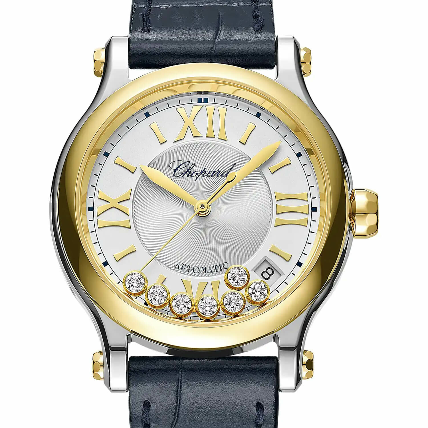 Cadran d’une montre Chopard Happy Sport avec diamants mobiles