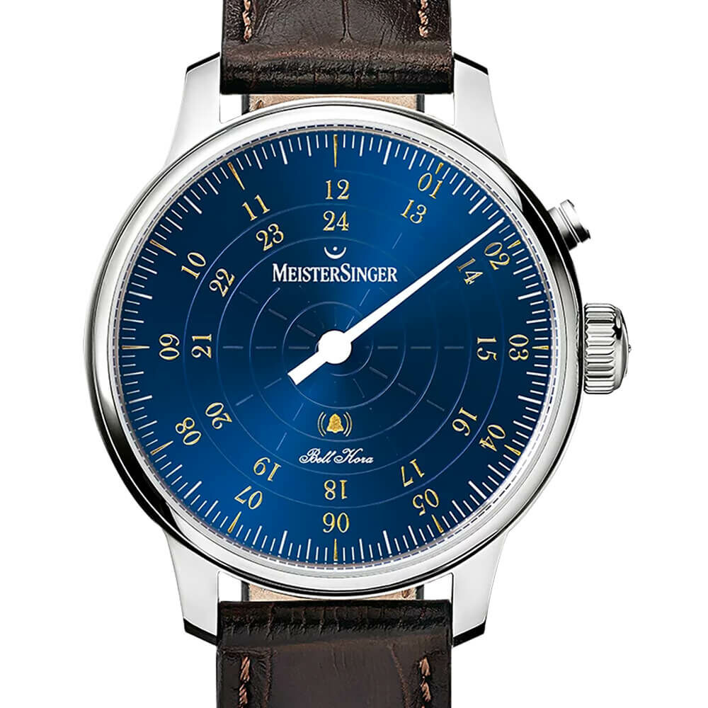 Montre MeisterSinger Bell Hora Bleu Moyen - Doré vue 2