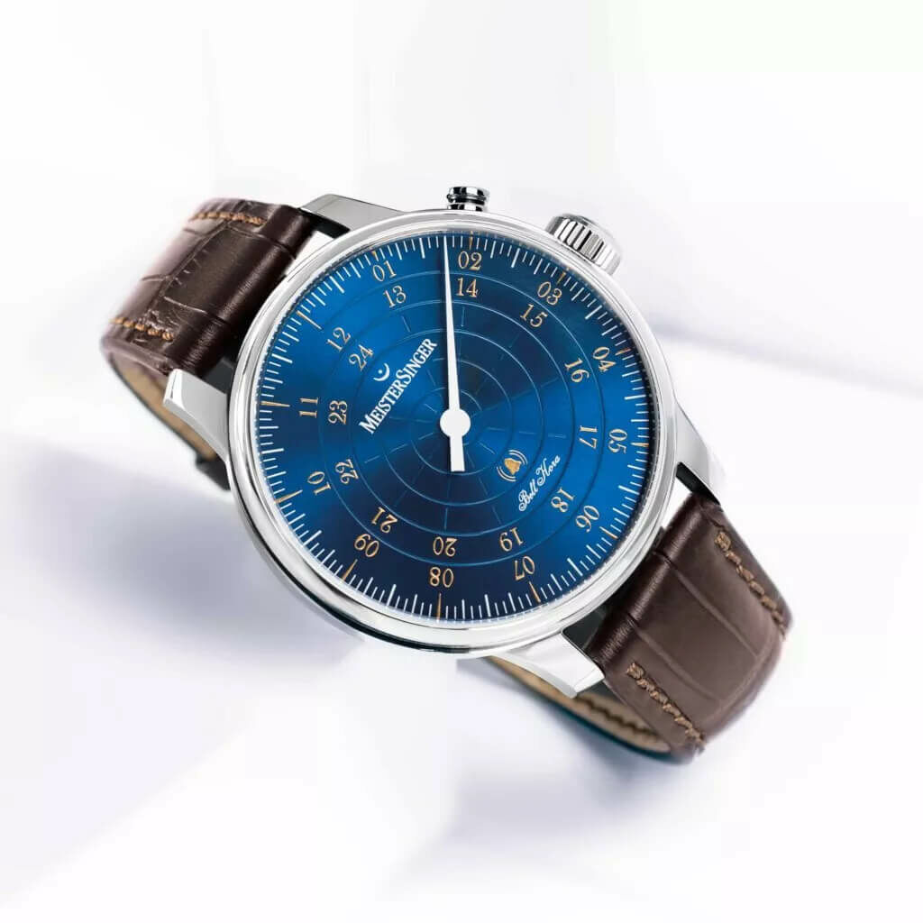 Montre MeisterSinger Bell Hora Bleu Moyen - Doré vue 5