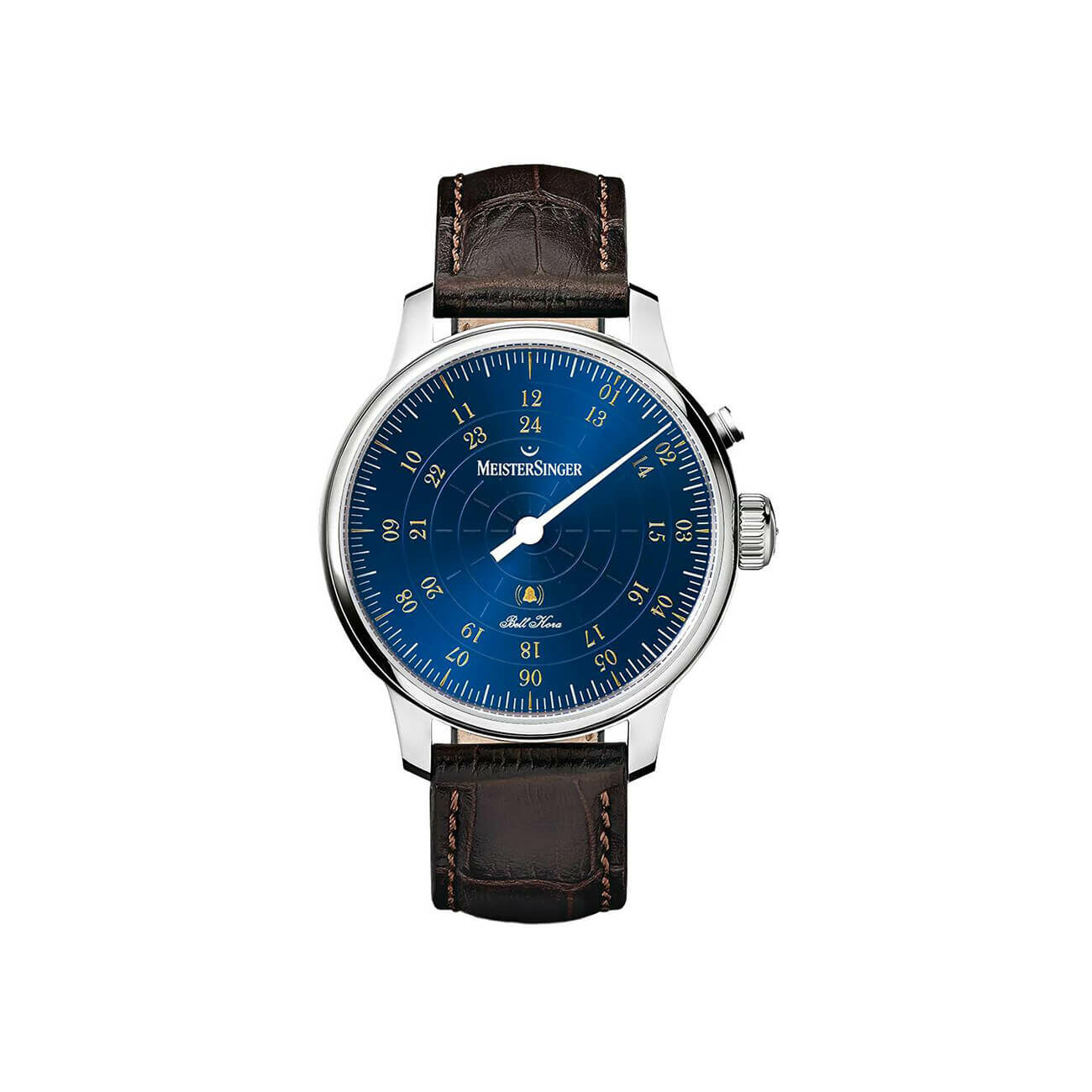 Montre MeisterSinger Bell Hora Bleu Moyen - Doré vue 1