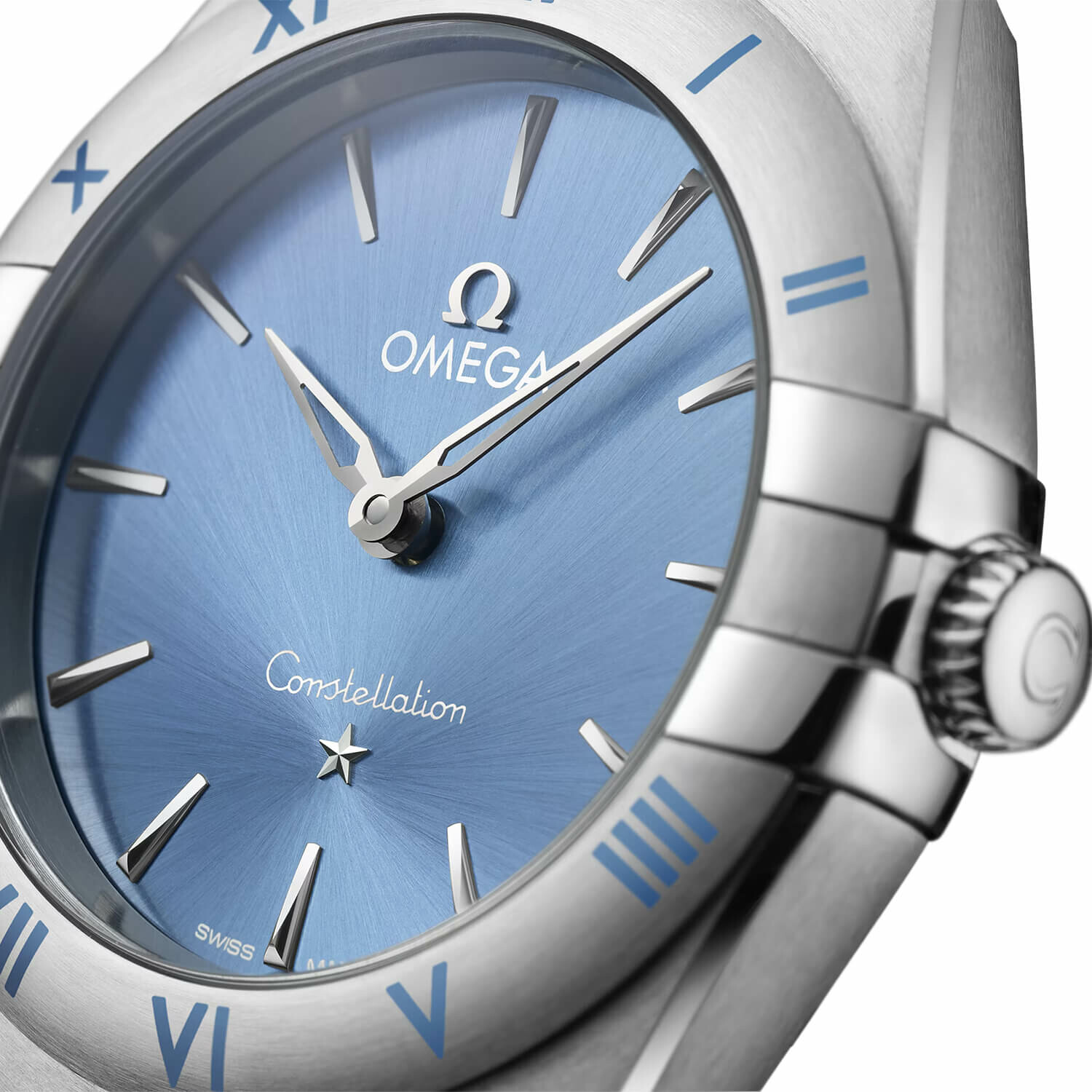 Griffes latérales et bracelet intégré d’une montre OMEGA Constellation