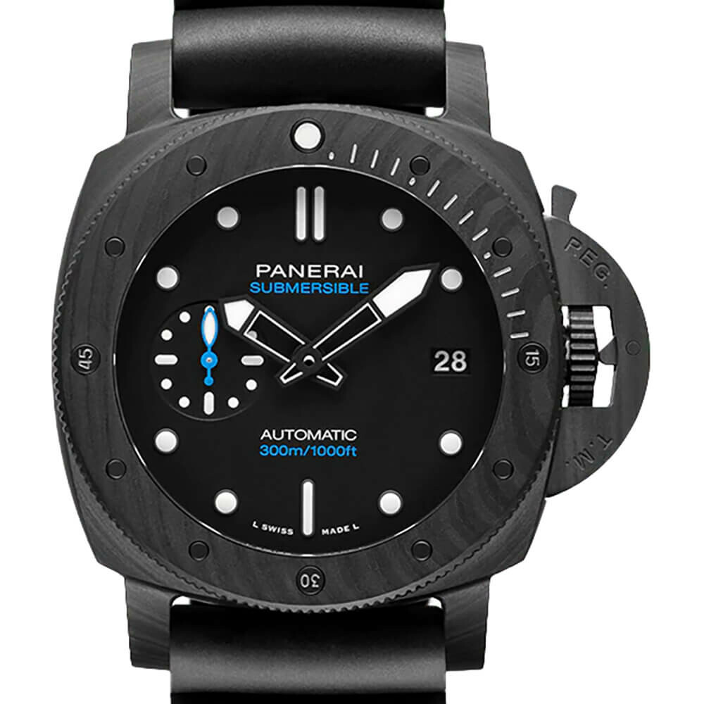 Boîtier robuste et protège-couronne d’une montre Panerai Submersible