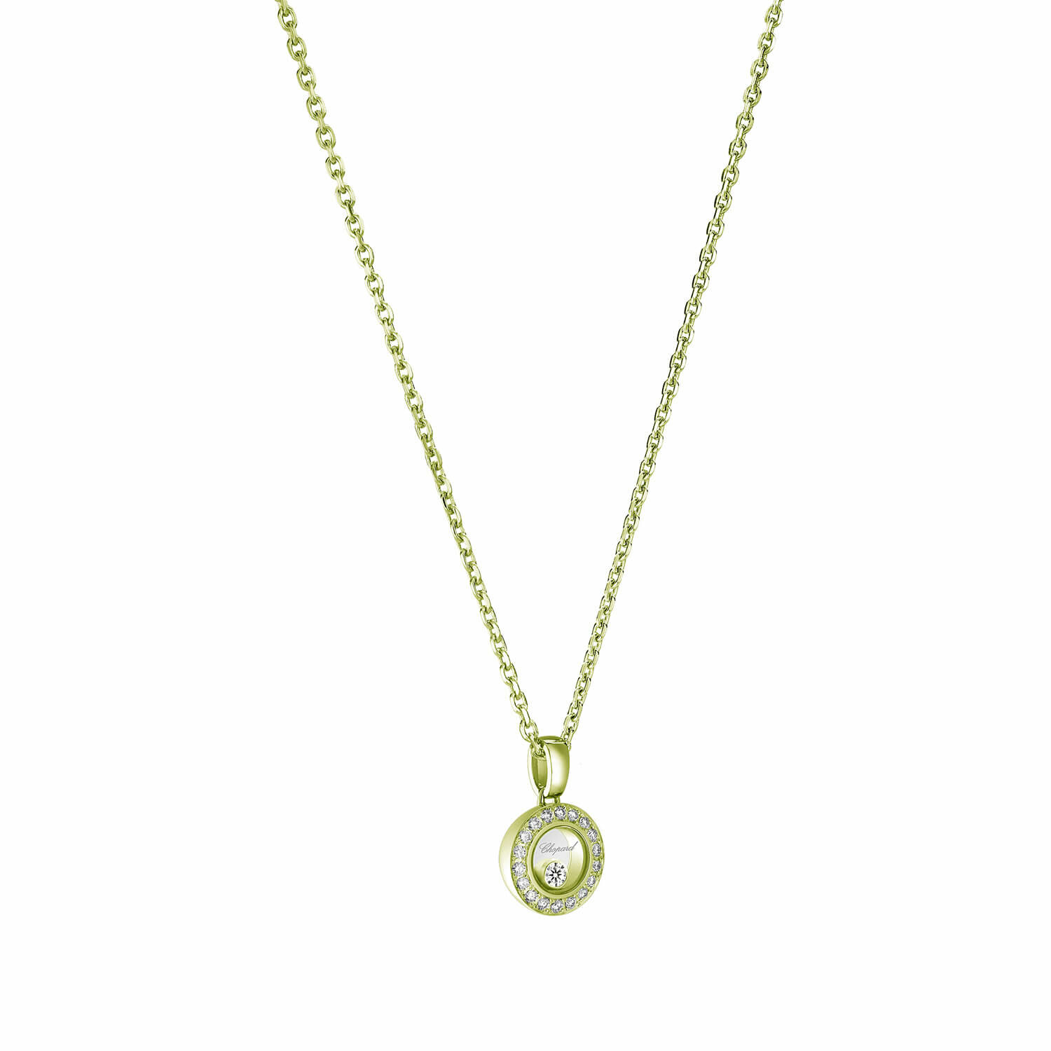 Pendentif Chopard Happy Diamonds Icons en or jaune et diamants vue 2