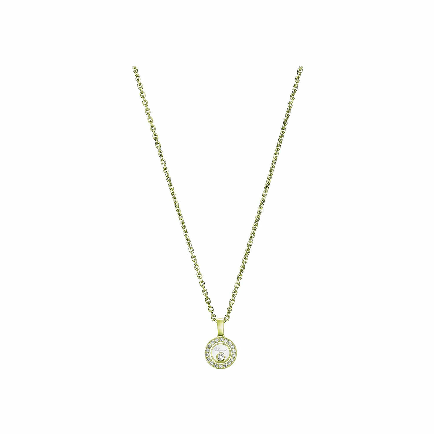 Pendentif Chopard Happy Diamonds Icons en or jaune et diamants vue 1