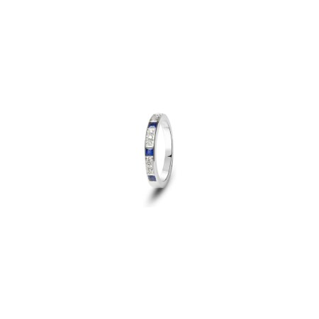 Alliance Raynal en or blanc, diamant et saphir