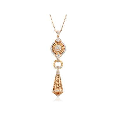 Pendentif Asilah en or rose et diamants