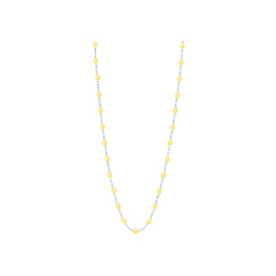 Collier Gigi Clozeau Classique en or blanc et résine mimosa, 42cm