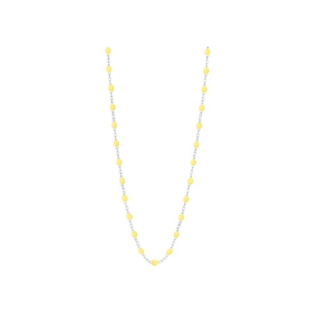 Collier Gigi Clozeau Classique en or blanc et résine mimosa, 42cm