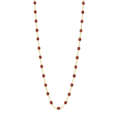 Collier Gigi Clozeau Classique en or jaune et résine moka, 42 cm