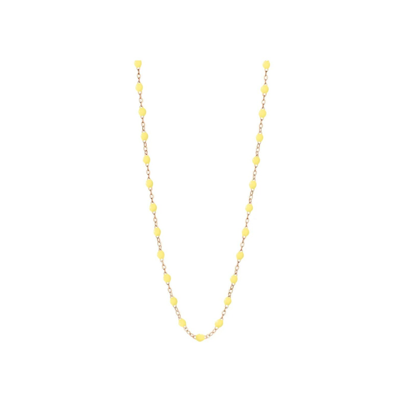 Collier Gigi Clozeau Classique en or rose et résine mimosa, 42cm