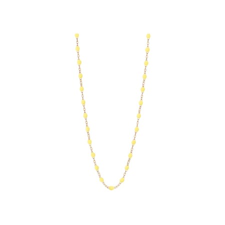 Collier Gigi Clozeau Classique en or rose et résine mimosa, 42cm