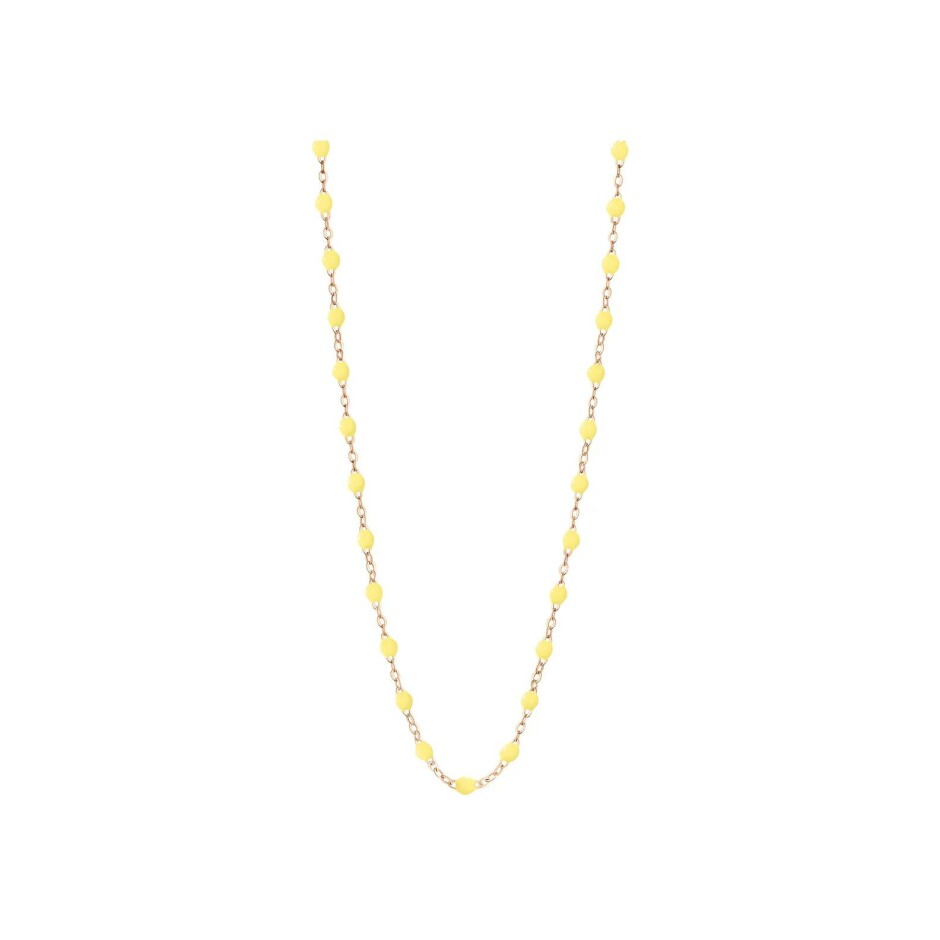 Collier Gigi Clozeau Classique en or rose et résine mimosa, 50cm