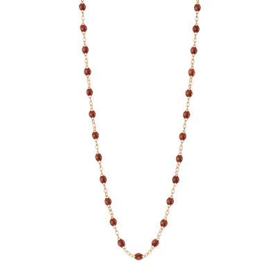 Collier Gigi Clozeau Classique en or rose et résine moka, 42 cm