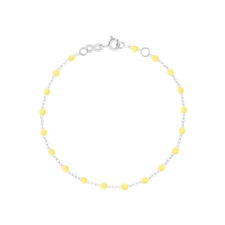 Bracelet Gigi Clozeau Classique en or blanc et résine mimosa, 17cm