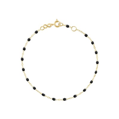 Bracelet cheville Gigi Clozeau Classique en or jaune et résine noire, 24cm