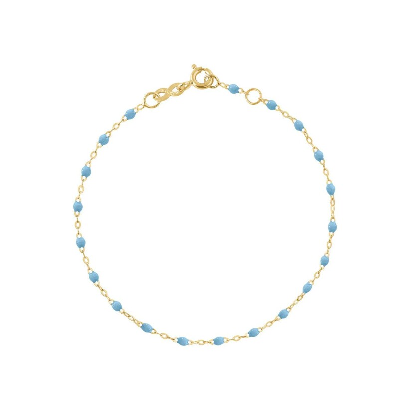 Bracelet cheville Gigi Clozeau Classique en or jaune et résine turquoise bleu, 24cm