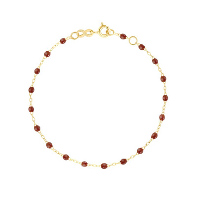 Bracelet Gigi Clozeau Classique en or jaune et résine moka, 17 cm