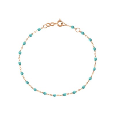 Gigi Clozeau Classique ankle bracelet, pink gold and green turquoise resin, 24cm