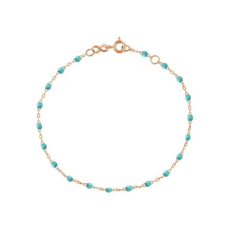 Gigi Clozeau Classique ankle bracelet, pink gold and green turquoise resin, 24cm