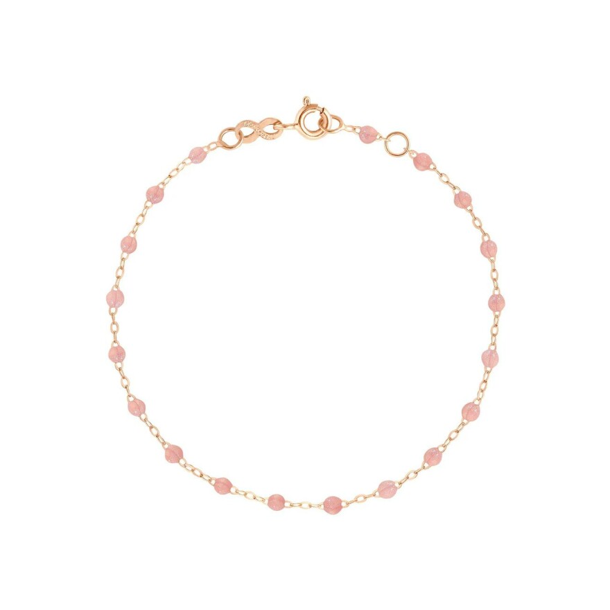 Bracelet cheville Gigi Clozeau Classique en or rose et résine blush, 24cm