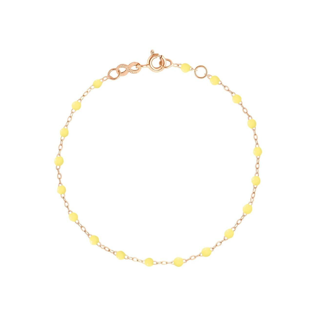 Bracelet Gigi Clozeau Classique en or rose et résine mimosa, 17cm