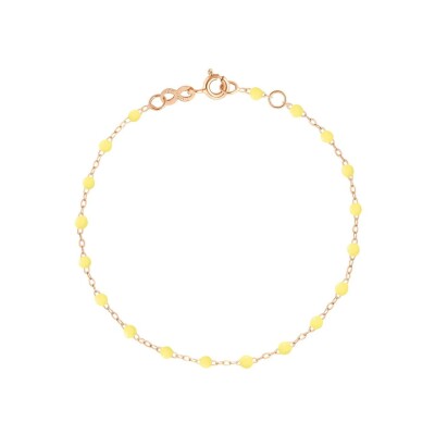 Bracelet cheville Gigi Clozeau Classique en or rose et résine mimosa, 24cm