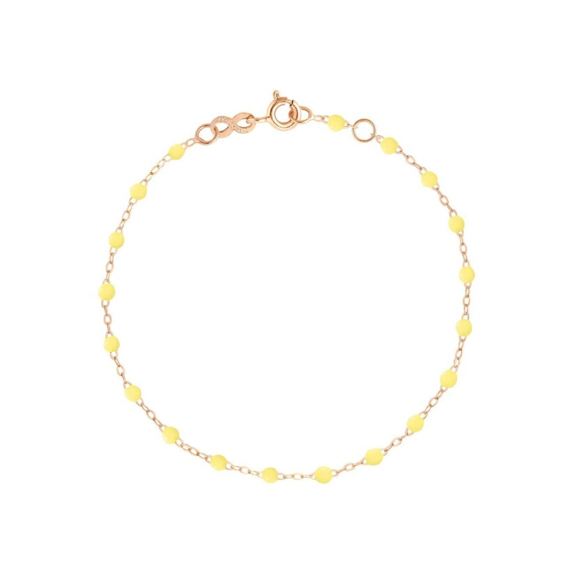 Gigi Clozeau Classique ankle bracelet, pink gold and mimosa resin, 24cm