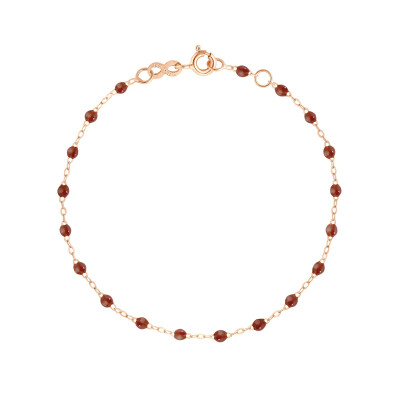 Bracelet Gigi Clozeau Classique en or rose et résine moka, 19 cm