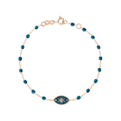 Bracelet Gigi Clozeau Karma en or rose et résine jungle, 17cm