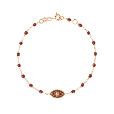 Bracelet Gigi Clozeau Karma en or rose et résine moka, 17cm