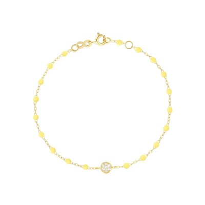 Bracelet Gigi Clozeau Puce en or jaune, résine mimosa et diamants, 17cm