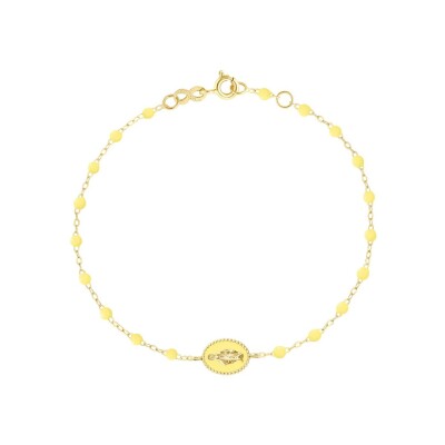 Bracelet Gigi Clozeau Madone en or jaune et résine mimosa, 17cm