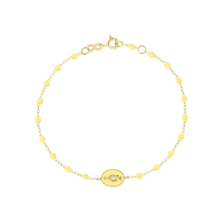 Bracelet Gigi Clozeau Madone en or jaune et résine mimosa, 17cm