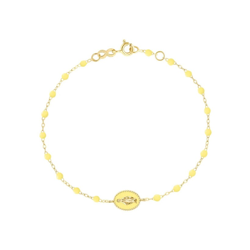 Bracelet Gigi Clozeau Madone en or jaune et résine mimosa, 17cm