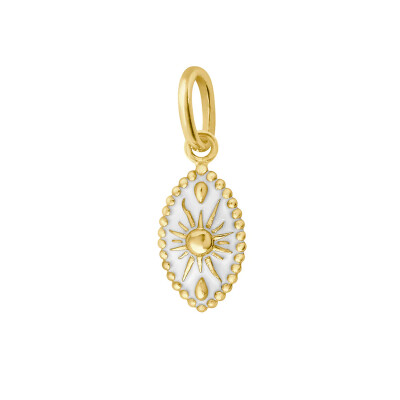 Pendentif Gigi Clozeau Karma en or jaune et résine blanche