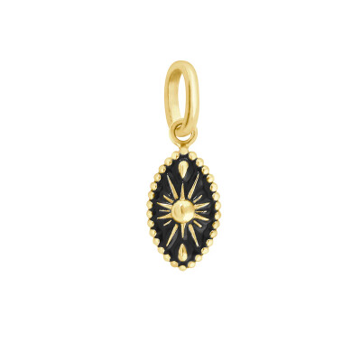Pendentif Gigi Clozeau Karma en or jaune et résine noir