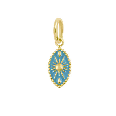 Pendentif Gigi Clozeau Karma en or jaune et résine turquoise