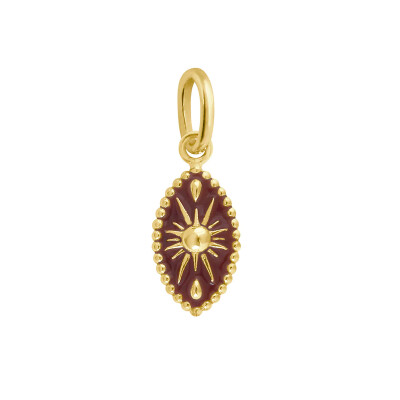 Pendentif Gigi Clozeau Karma en or jaune et résine moka