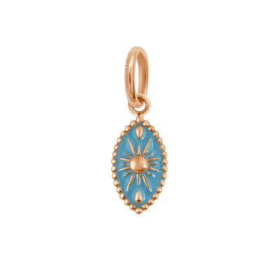 Pendentif Gigi Clozeau Karma en or rose et résine turquoise