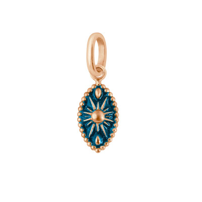 Pendentif Gigi Clozeau Karma en or rose et résine jungle