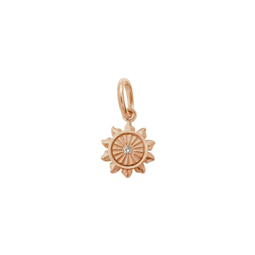 Gigi Clozeau Lucky Sun pendant, pink gold and diamond
